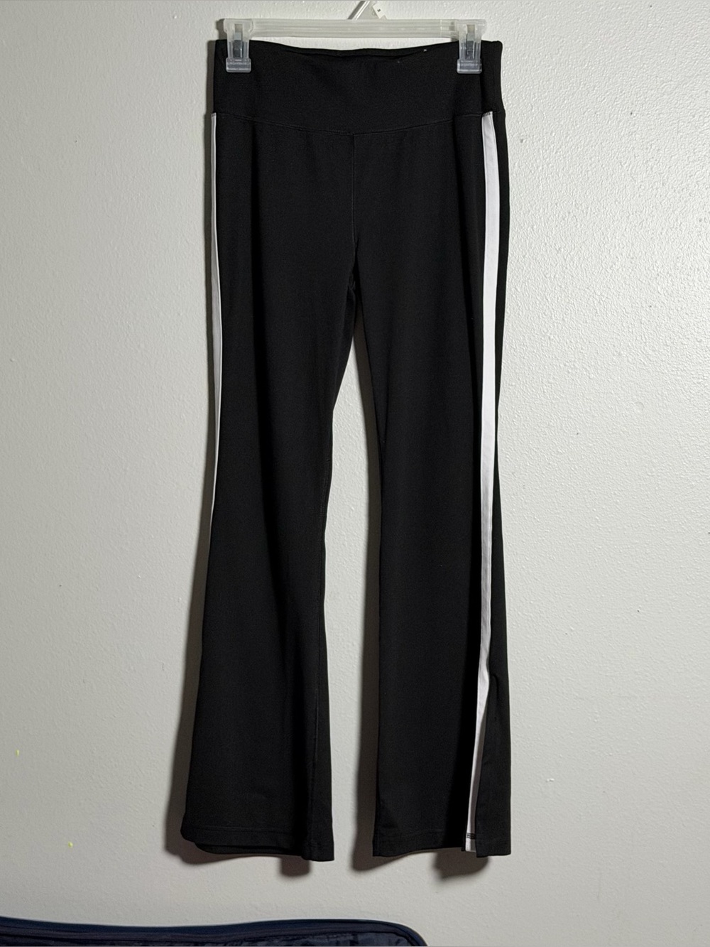 Justice Kids Girl Black Flared Legging White Side Stripe size XL(16/18)